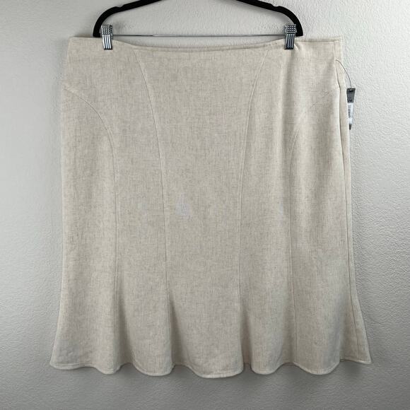 Courtenay Paneled Midi Skirt Heathered Cream NWT Plus Size 22W - Picture 13 of 14